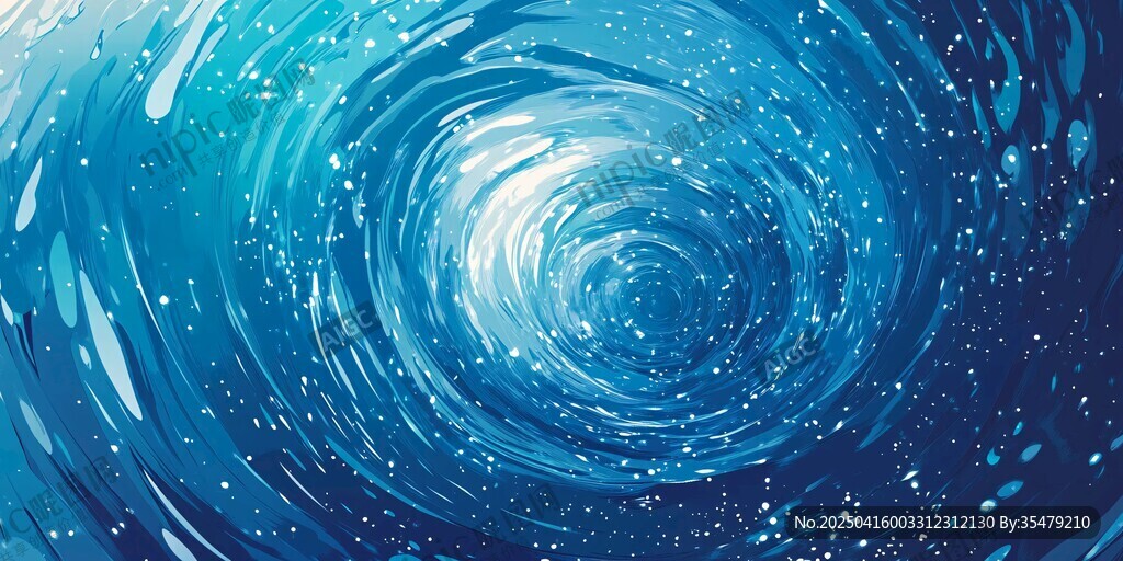 藍色夢幻水漩渦背景圖