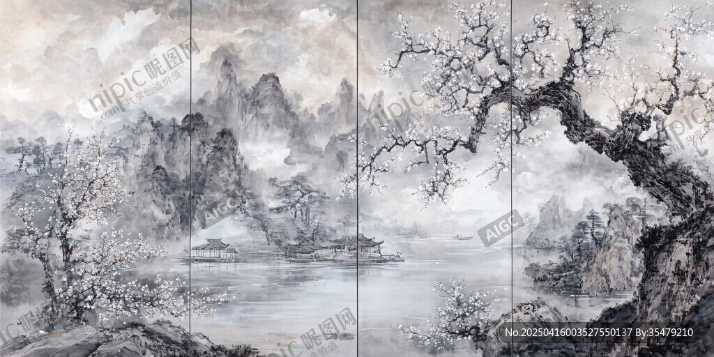 水墨山水意境圖