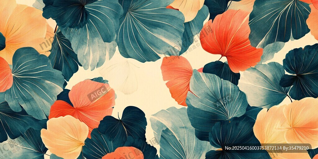 熱帶花葉圖案 清新自然風(fēng)