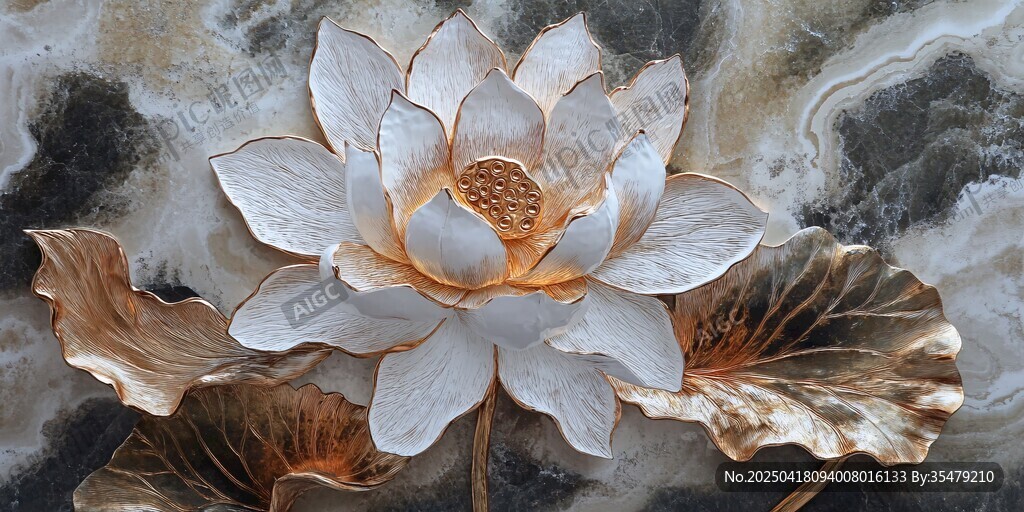 立體浮雕蓮花藝術(shù)圖案