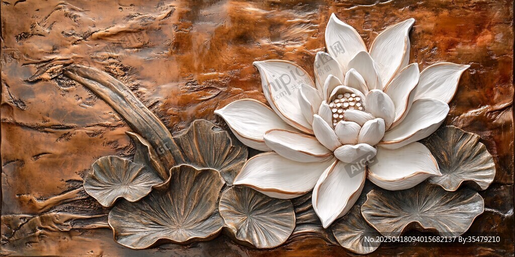 浮雕荷花藝術作品展示