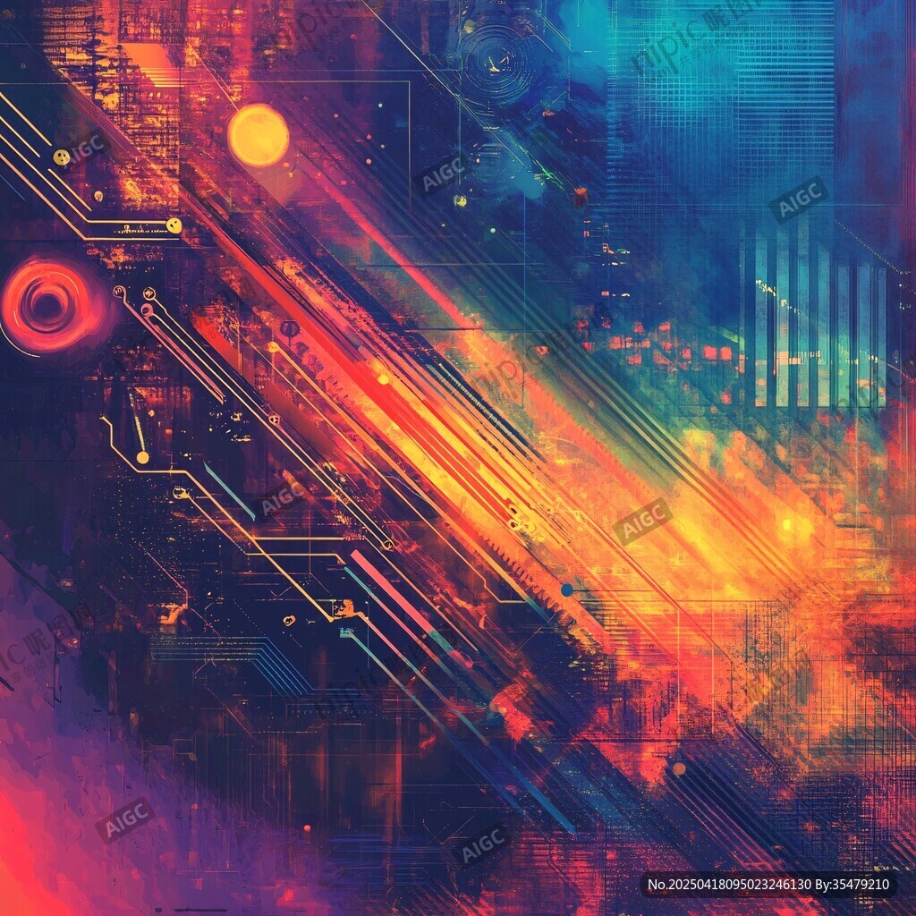 科技炫彩抽象背景圖
