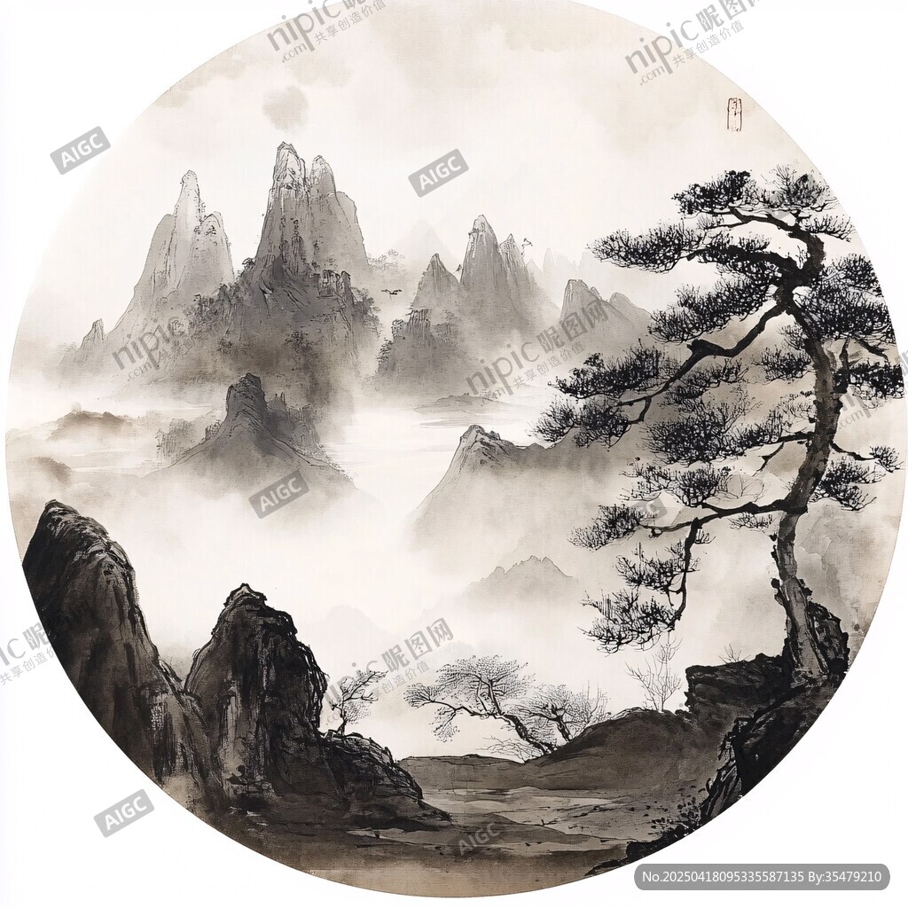 水墨山水圖