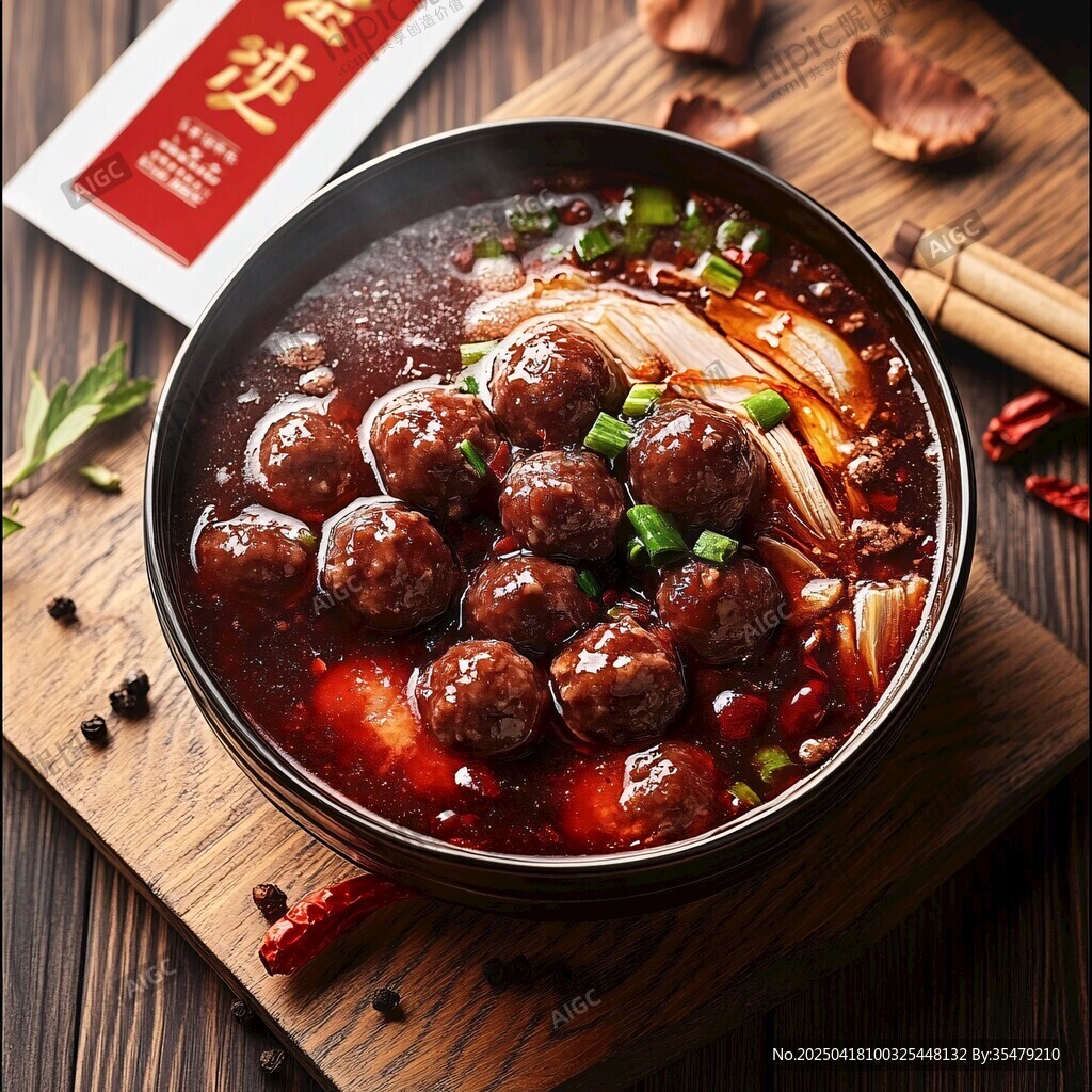 麻辣鮮香的美味牛肉丸湯