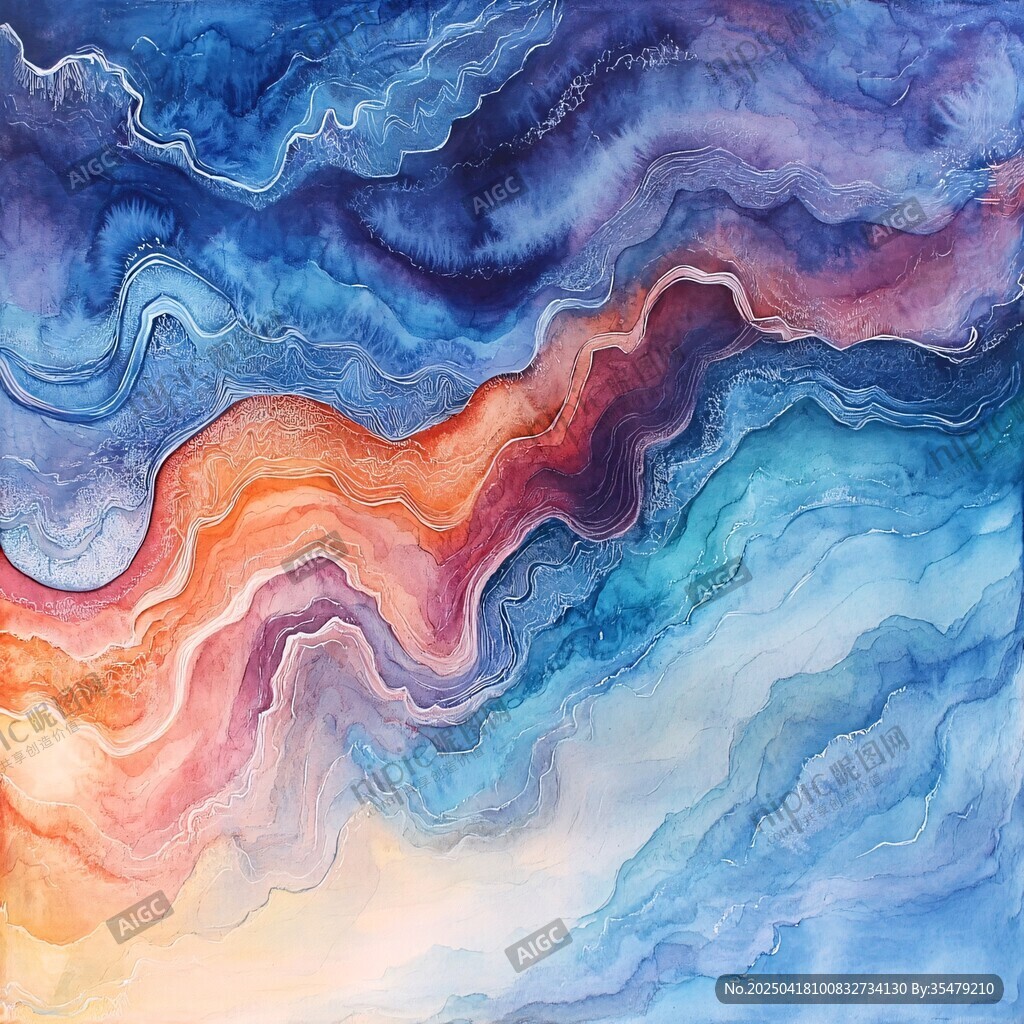 夢幻色彩的流體藝術紋理
