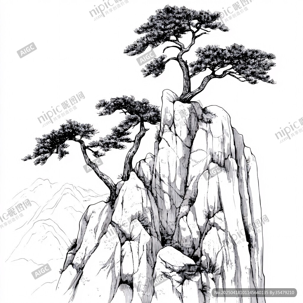 峭壁上的蒼松