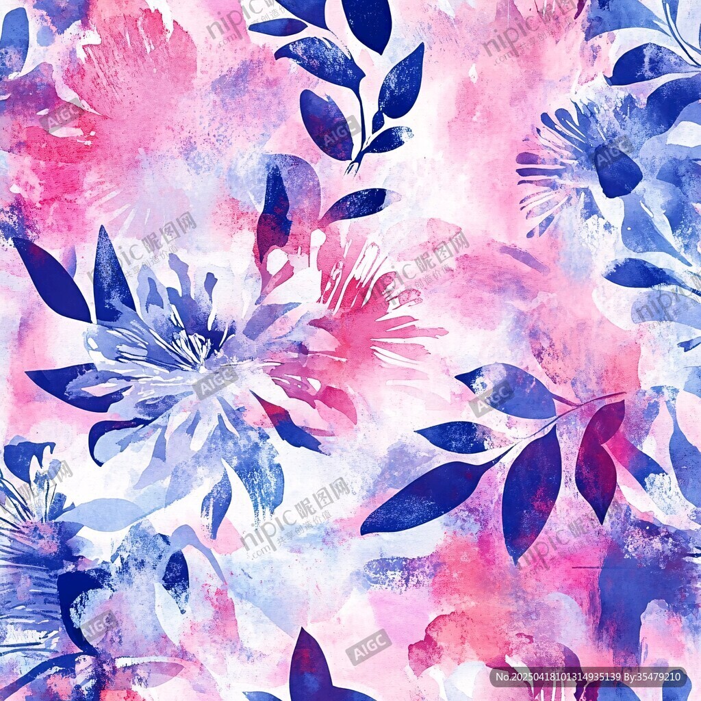 水彩花卉圖案設計紋理