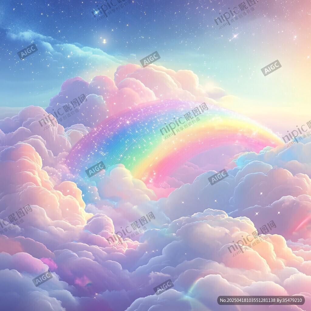 夢(mèng)幻云端彩虹奇幻景象