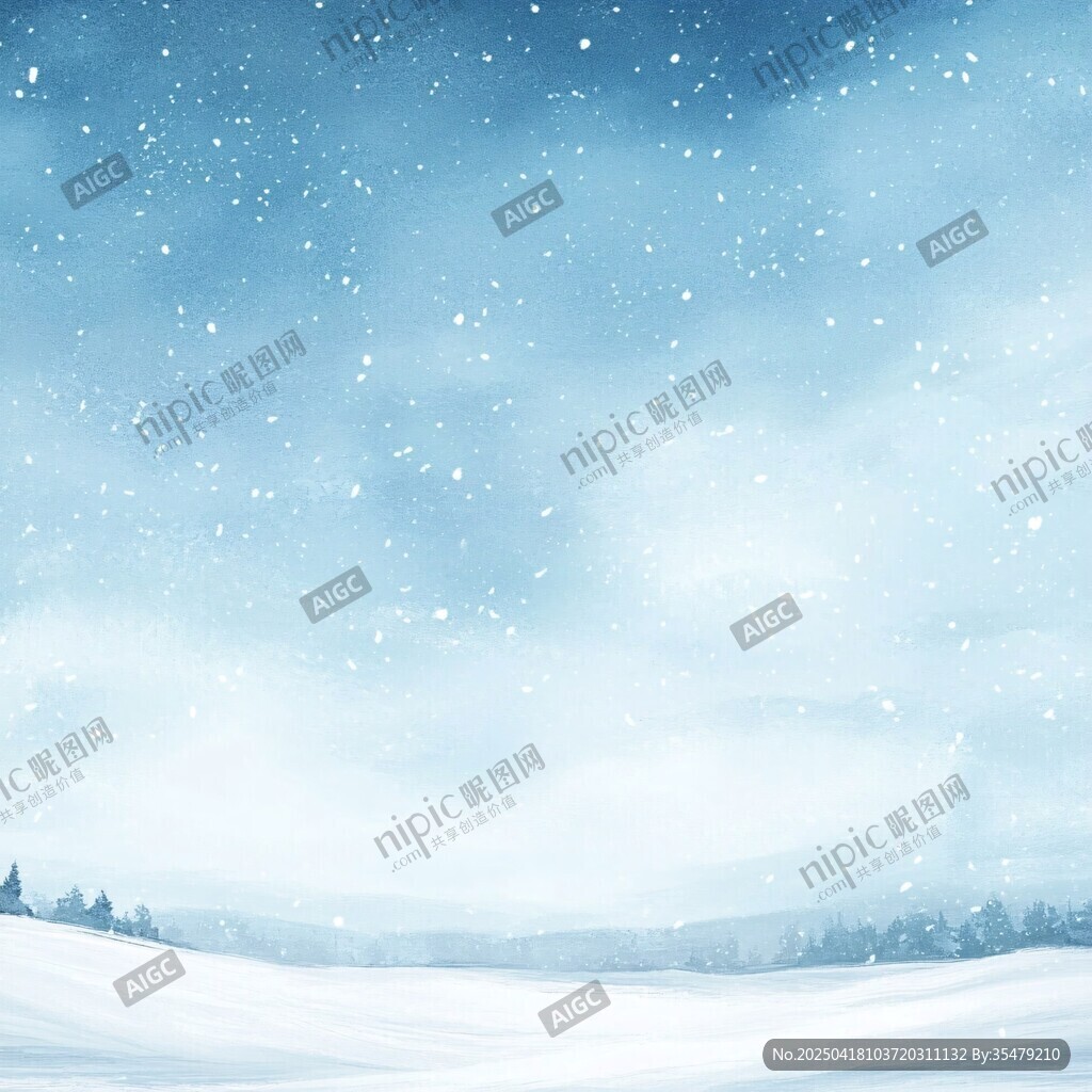 冬日雪景浪漫夢(mèng)幻背景圖