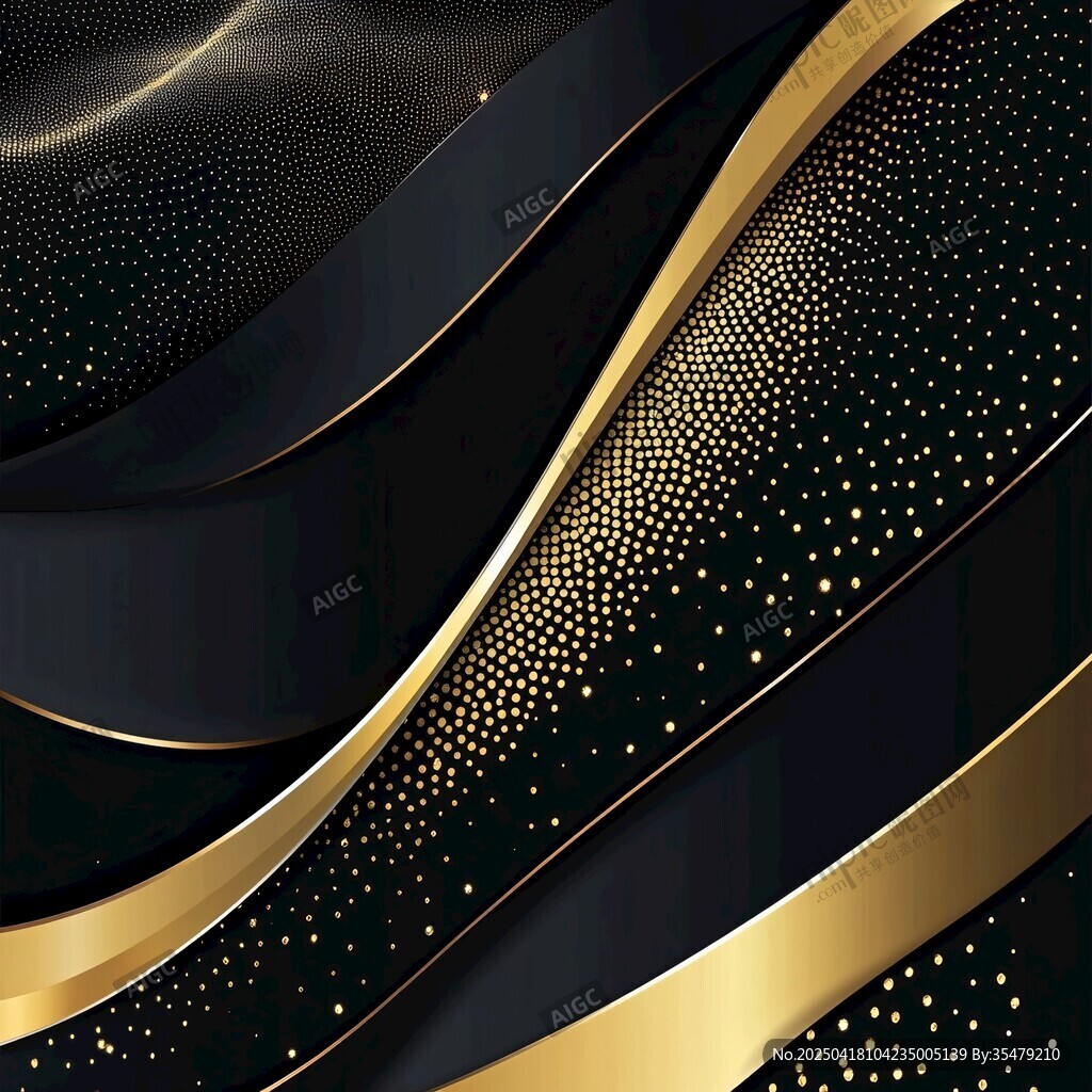 黑金質感曲線抽象背景圖
