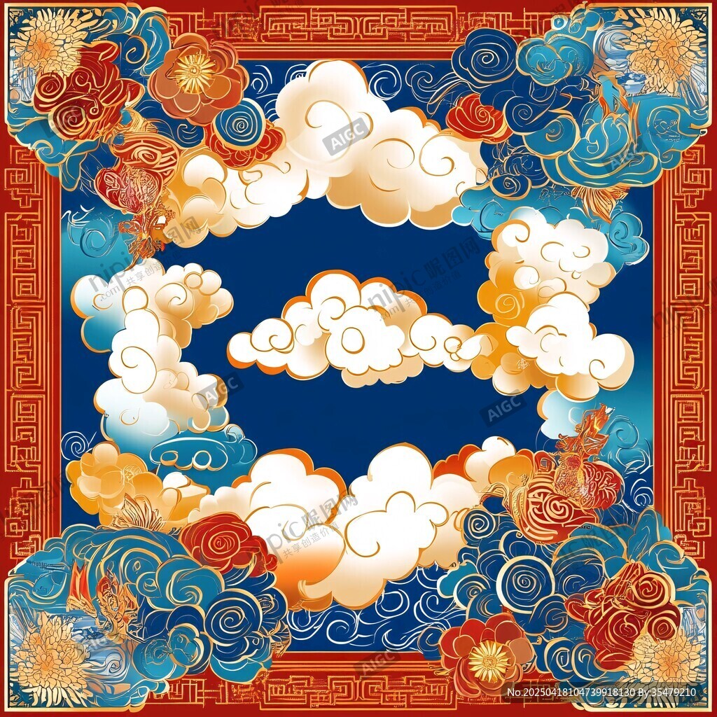 中式云紋祥瑞圖案設(shè)計