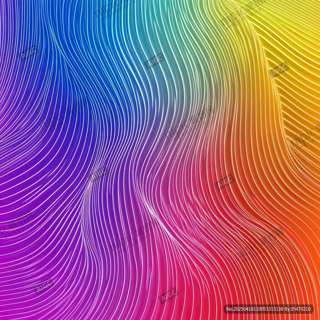 炫彩波浪線條抽象背景圖