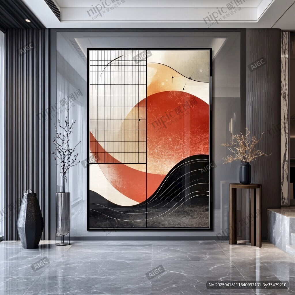 現(xiàn)代簡約風客廳藝術(shù)裝飾畫