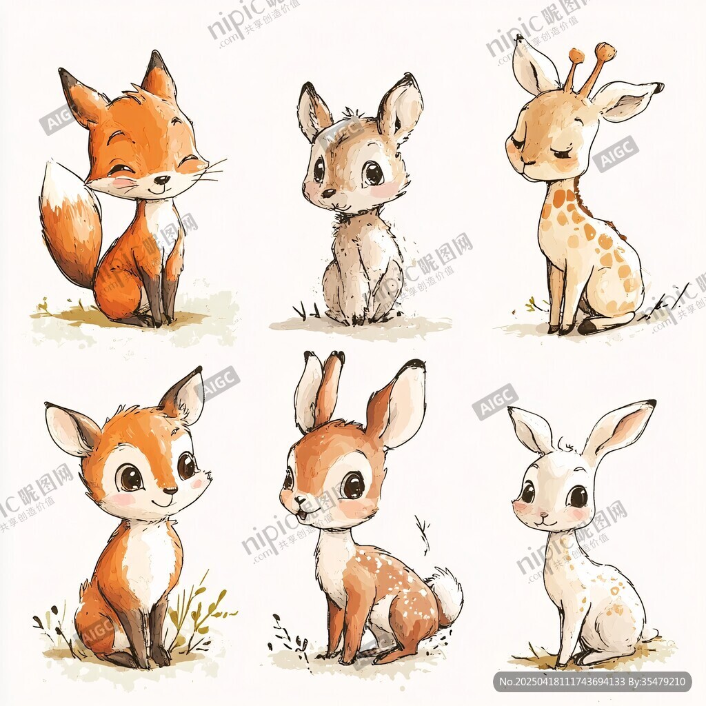 可愛萌趣小動物插畫集合