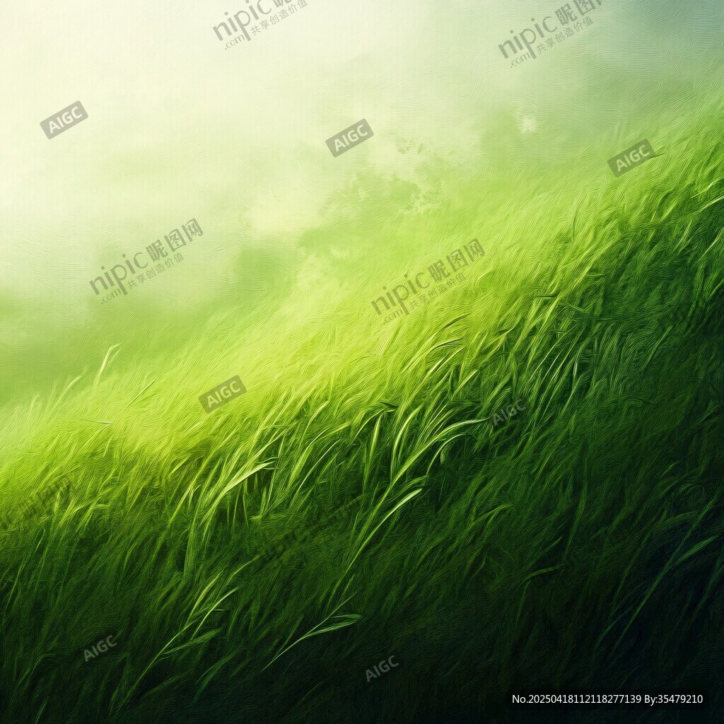 翠綠草坡 清新自然風景