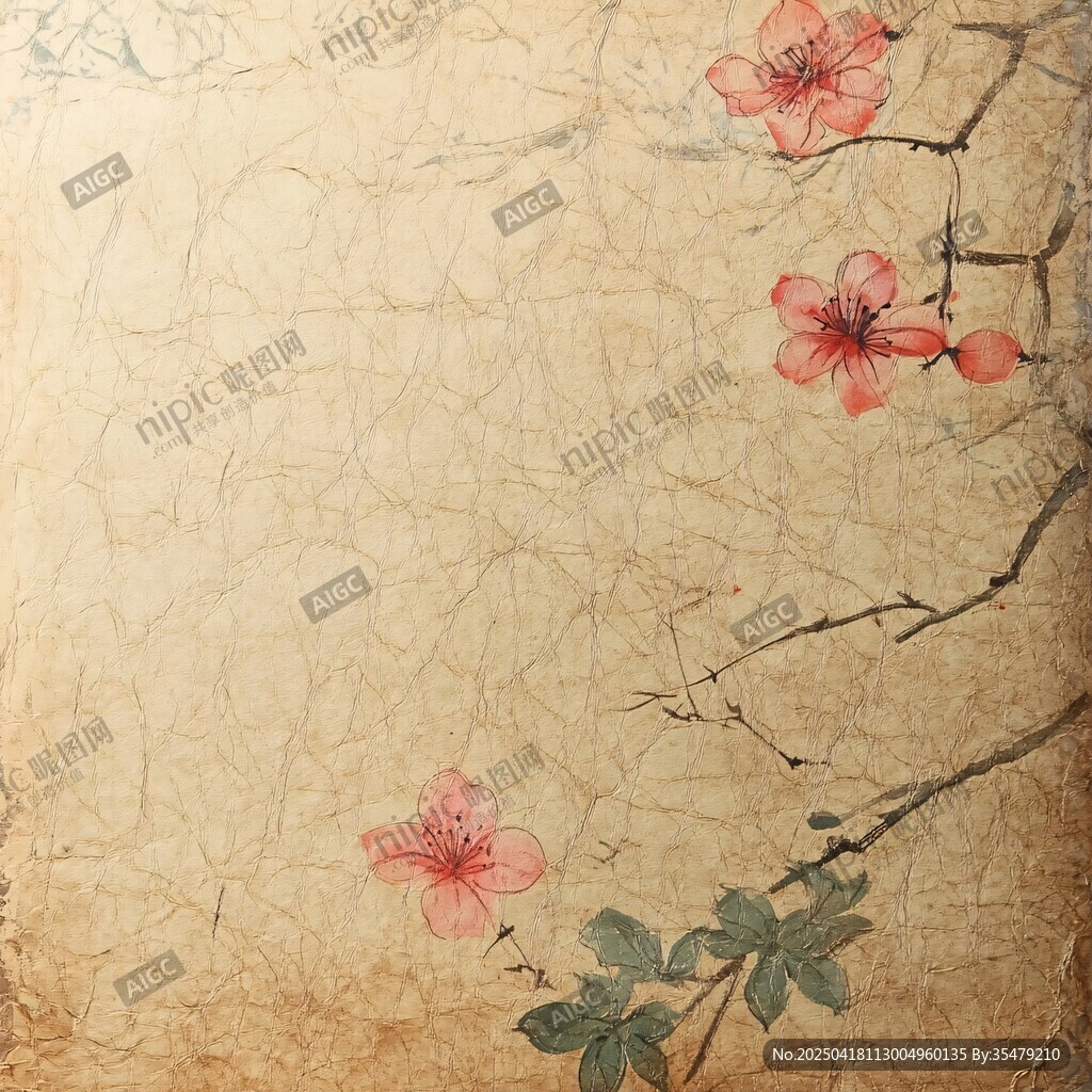 古風(fēng)花卉紋理背景圖