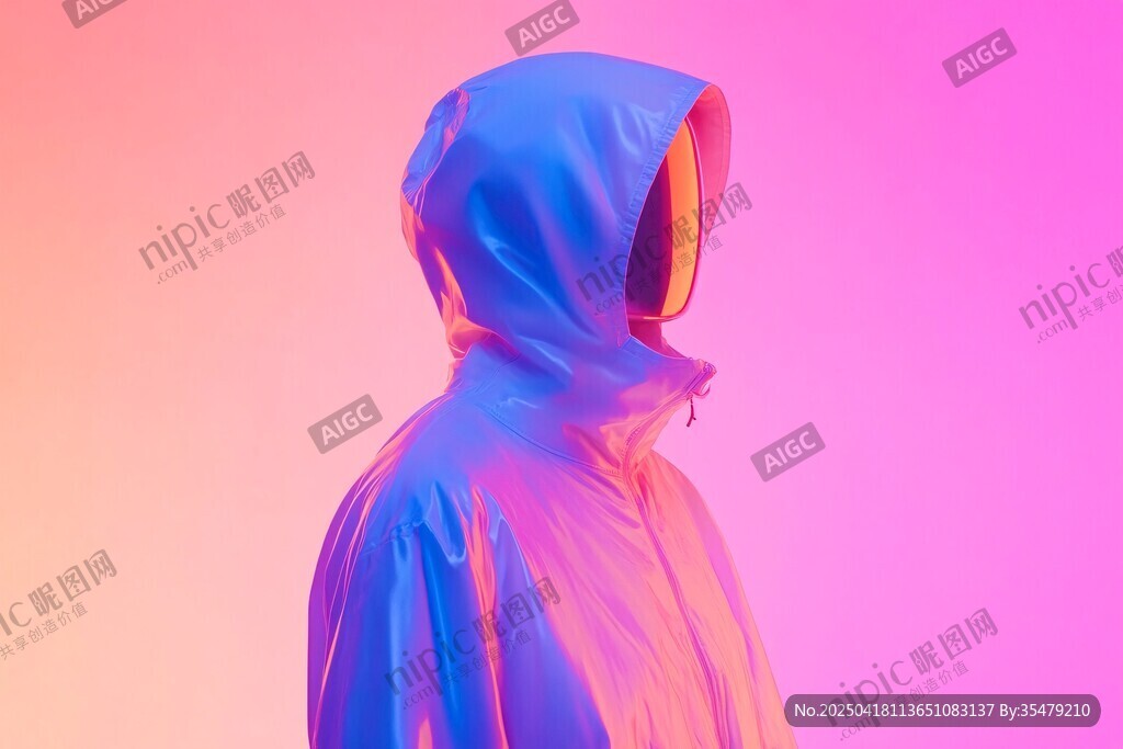 身著連帽雨衣的夢(mèng)幻人像