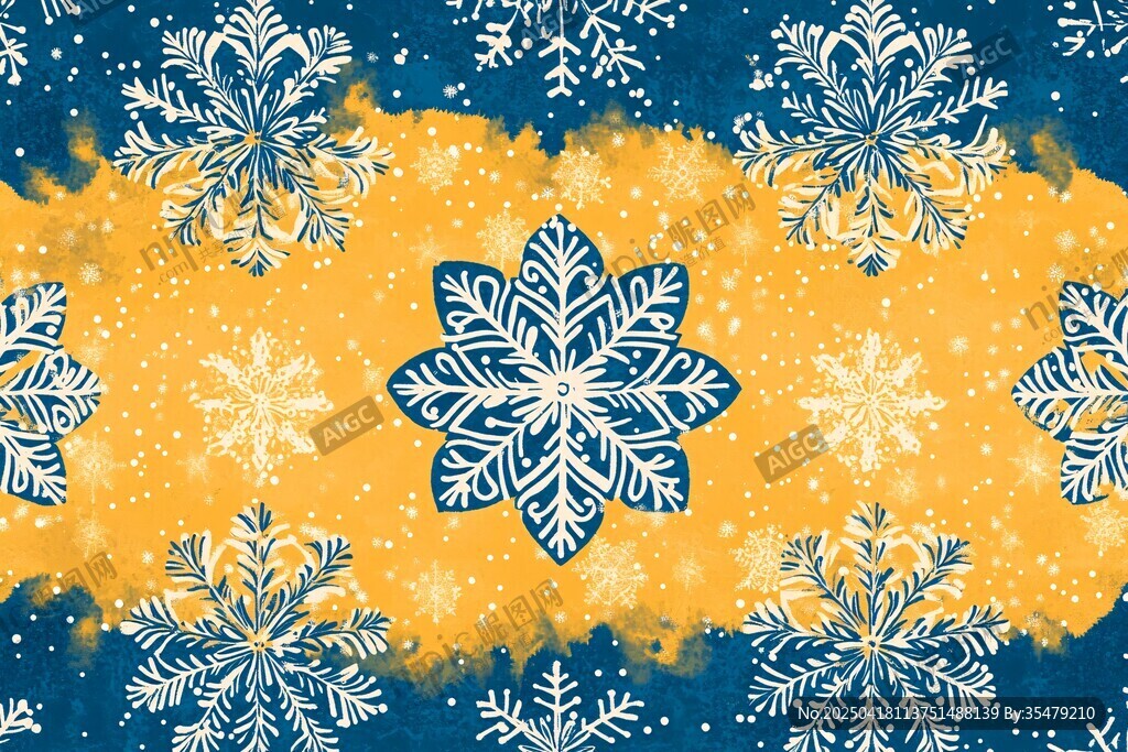 雪花主題多彩冬日?qǐng)D案