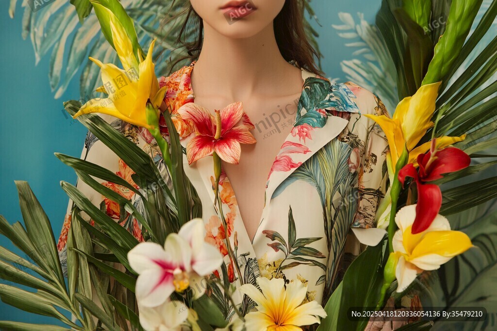 身著花衣的靚麗女性