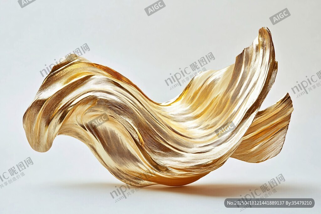 金色流體藝術(shù)造型擺件