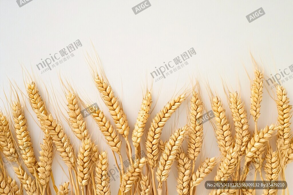 金黃麥穗排列 清新田園風(fēng)