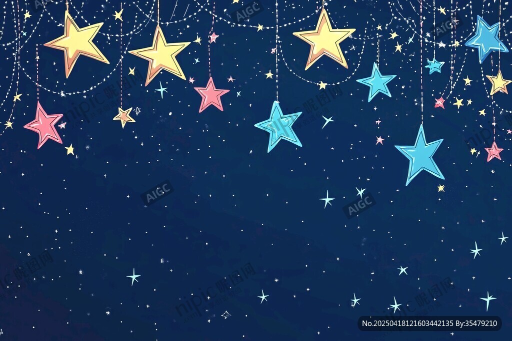 夢幻星空星星裝飾背景圖
