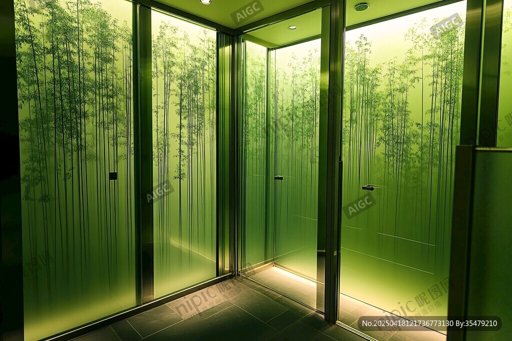 森林主題電梯內(nèi)部景觀