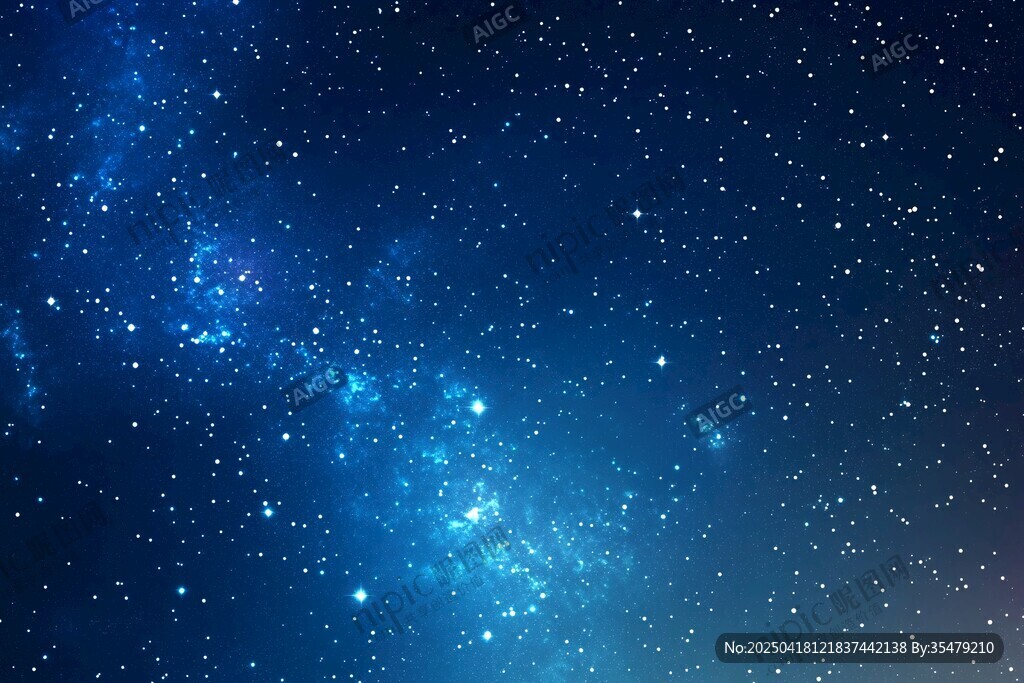 夢幻藍色星空背景圖