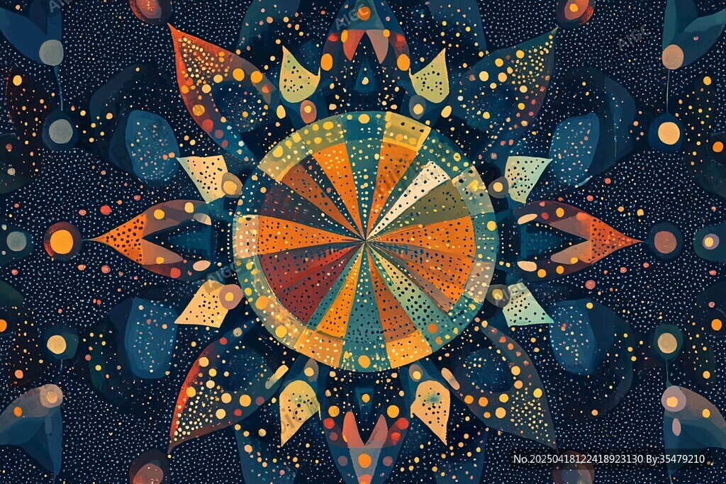 夢幻幾何曼陀羅圖案