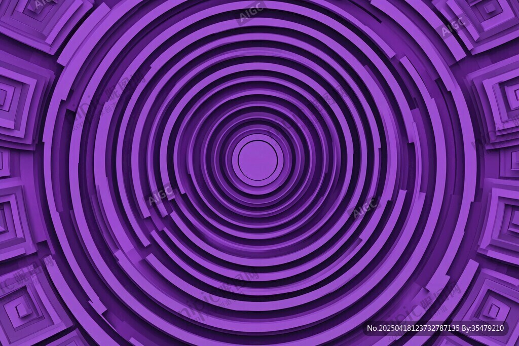 紫色立體螺旋幾何圖案
