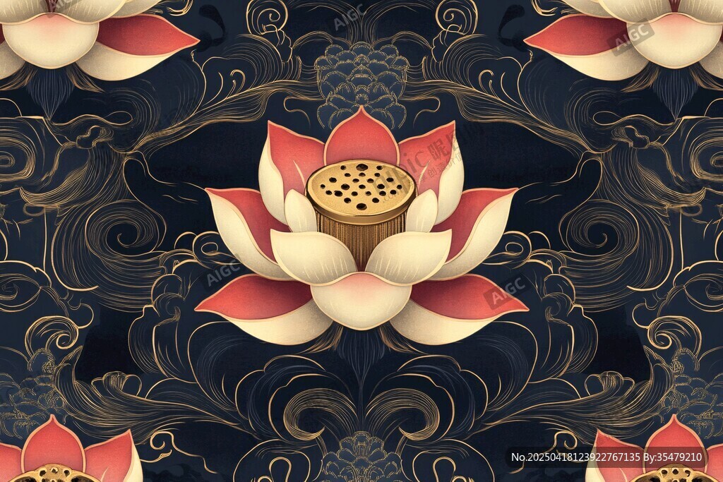 中式蓮花紋案 典雅國(guó)風(fēng)設(shè)計(jì)
