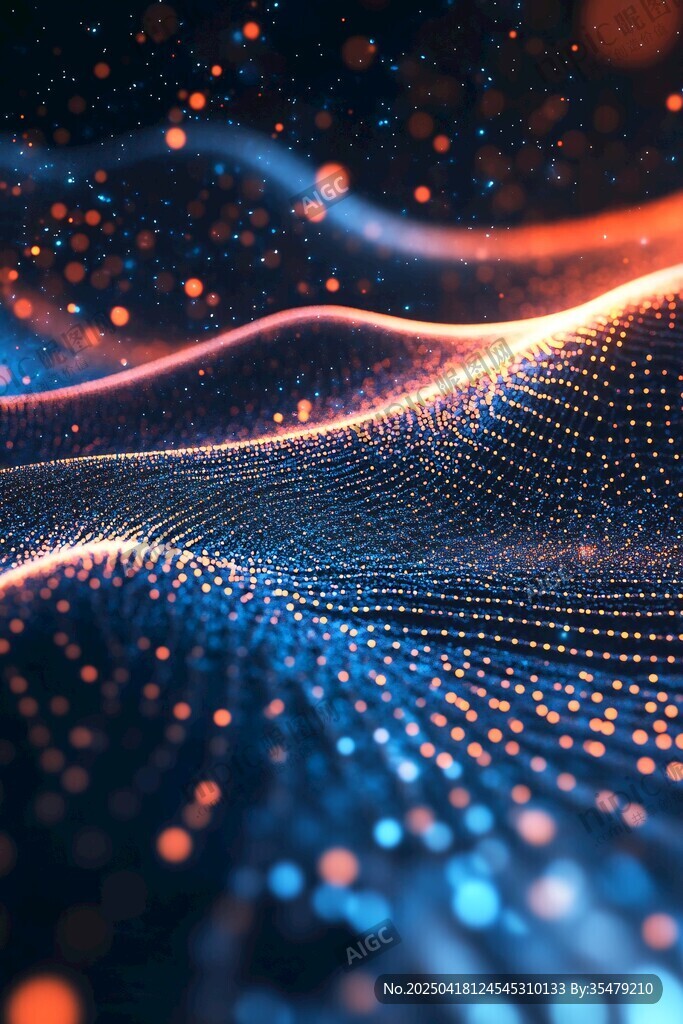 夢幻科技粒子流動背景圖