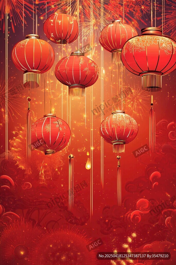 喜慶紅燈籠營造節(jié)日氛圍
