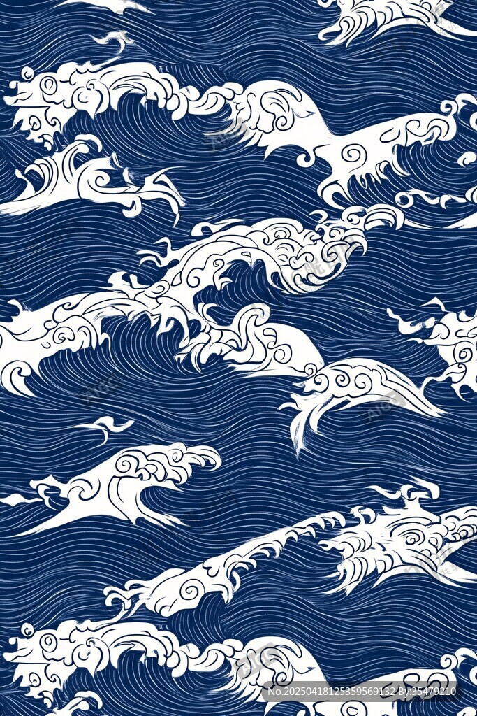 日式海浪紋圖案