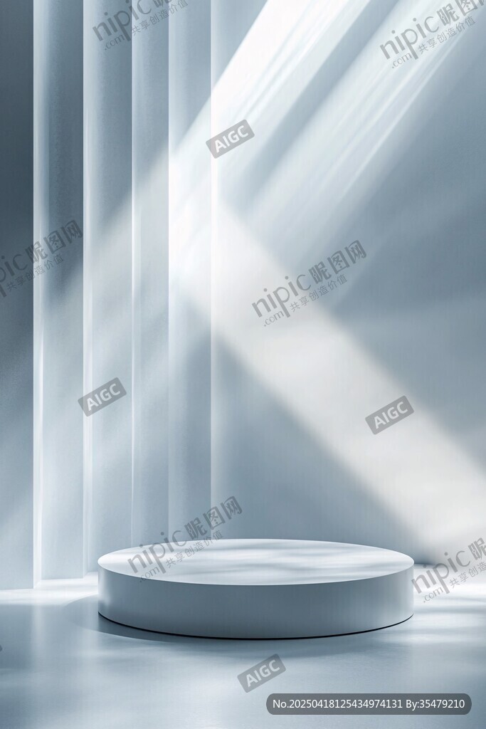 簡(jiǎn)約白色圓形展示臺(tái)背景