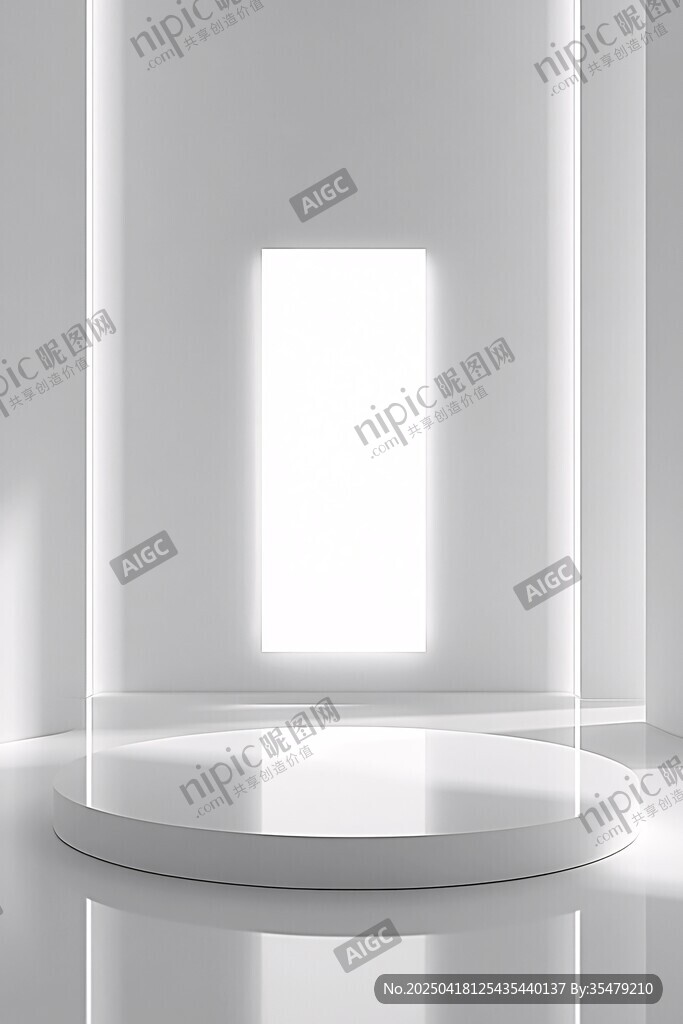 簡約白色光影展示空間