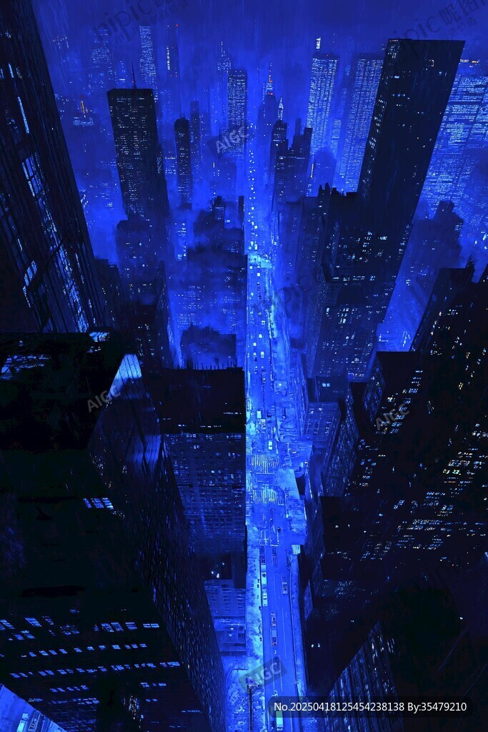 夢幻藍調(diào)都市夜景