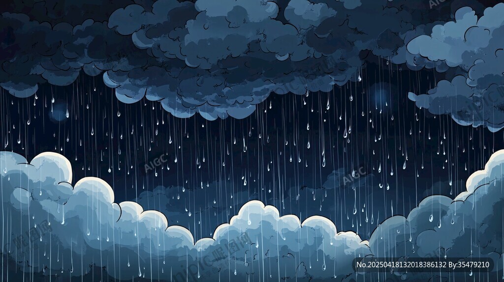 雨夜云景圖