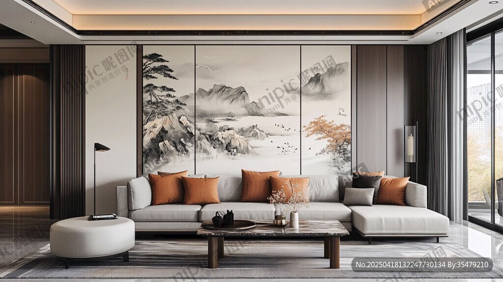 現(xiàn)代中式風(fēng)客廳優(yōu)雅景致