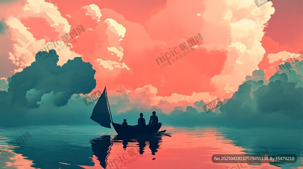 夕陽下的泛舟之旅