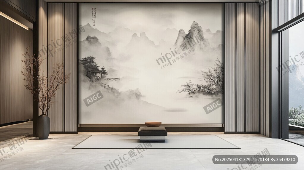 中式山水風(fēng)的雅致室內(nèi)空間