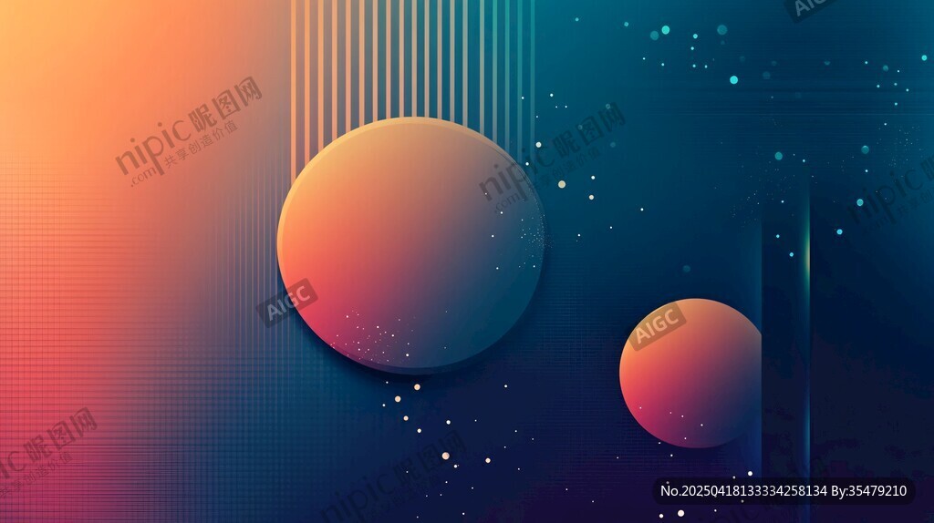 夢(mèng)幻漸變星球科幻背景圖