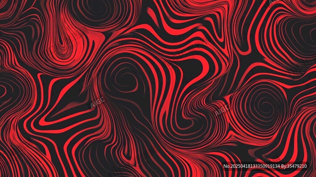 動感紅黑抽象波紋圖案