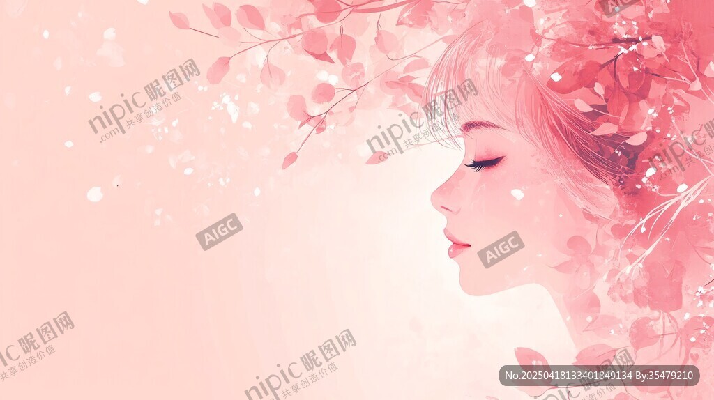 夢幻粉系少女與爛漫繁花