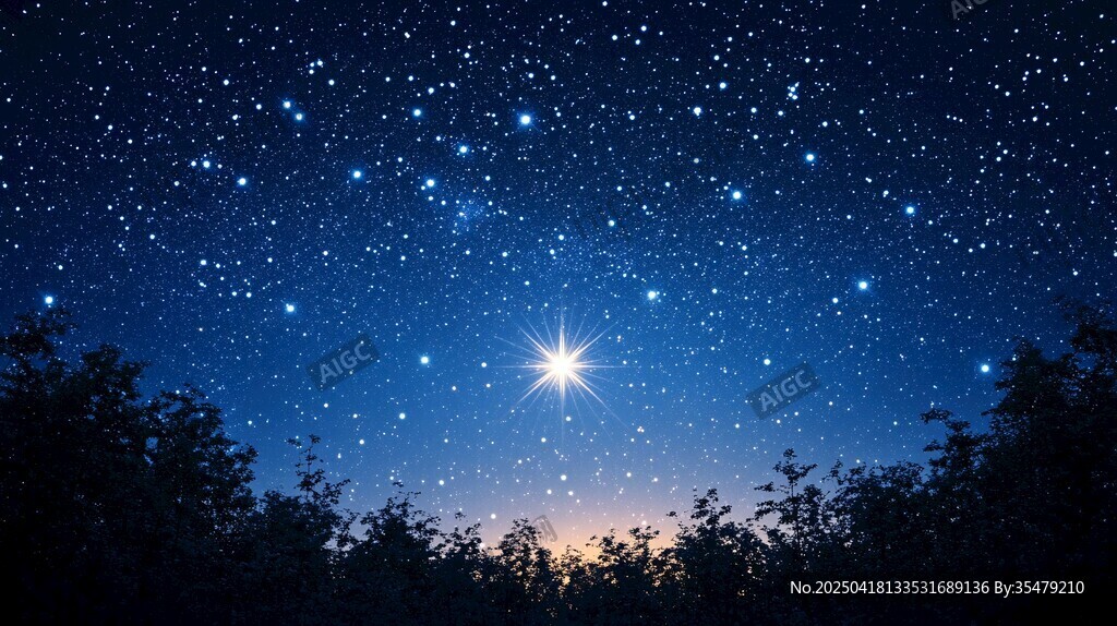 璀璨星空下的靜謐森林