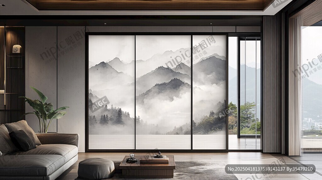 新中式客廳的山水屏風(fēng)之美