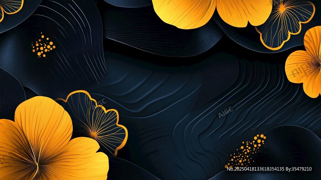 黑金花卉背景紋理圖案