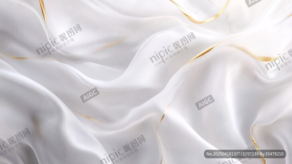 白色金紋絲綢質(zhì)感畫面