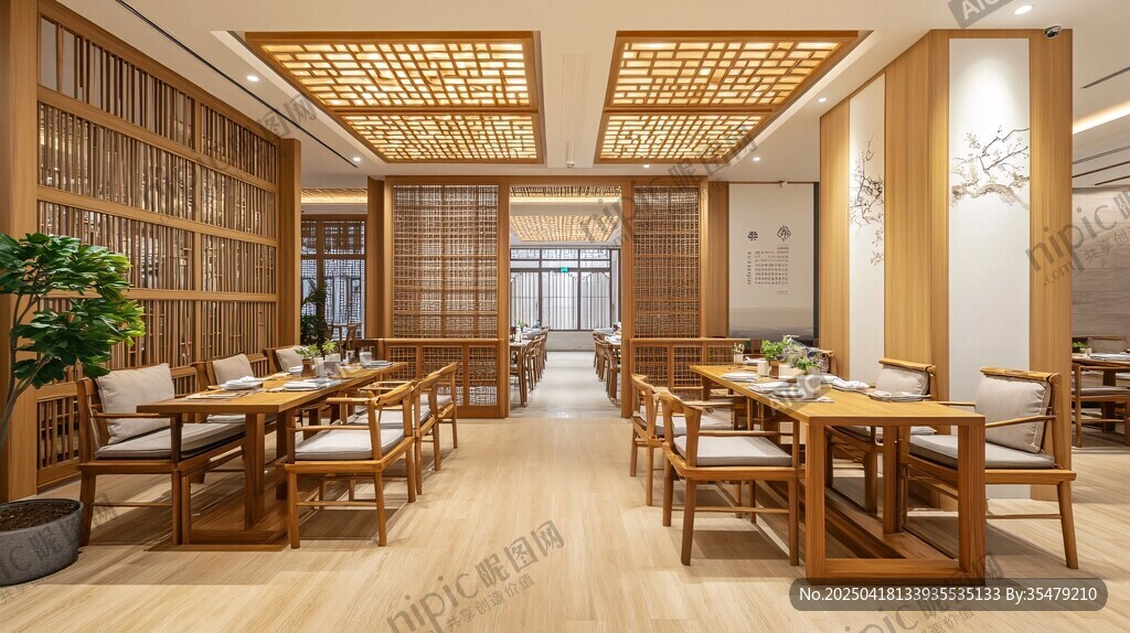 中式雅致餐廳室內(nèi)設(shè)計圖