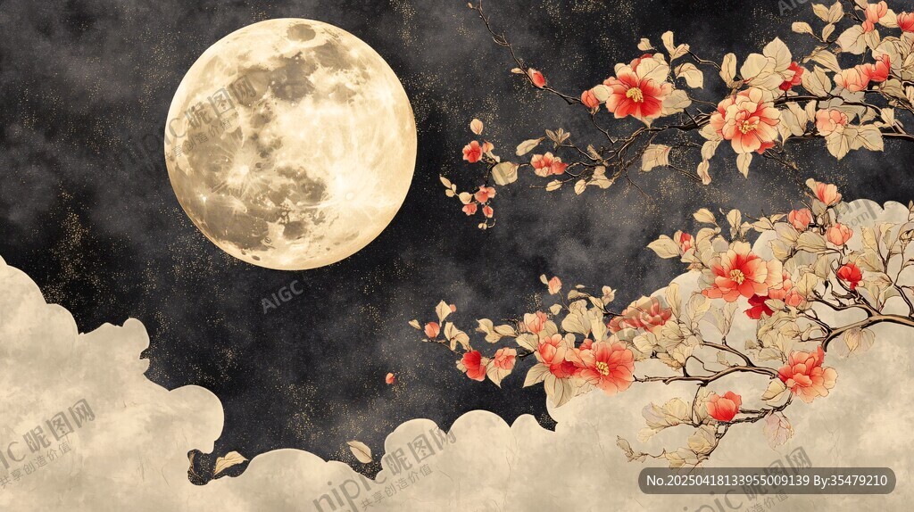 月夜繁花圖